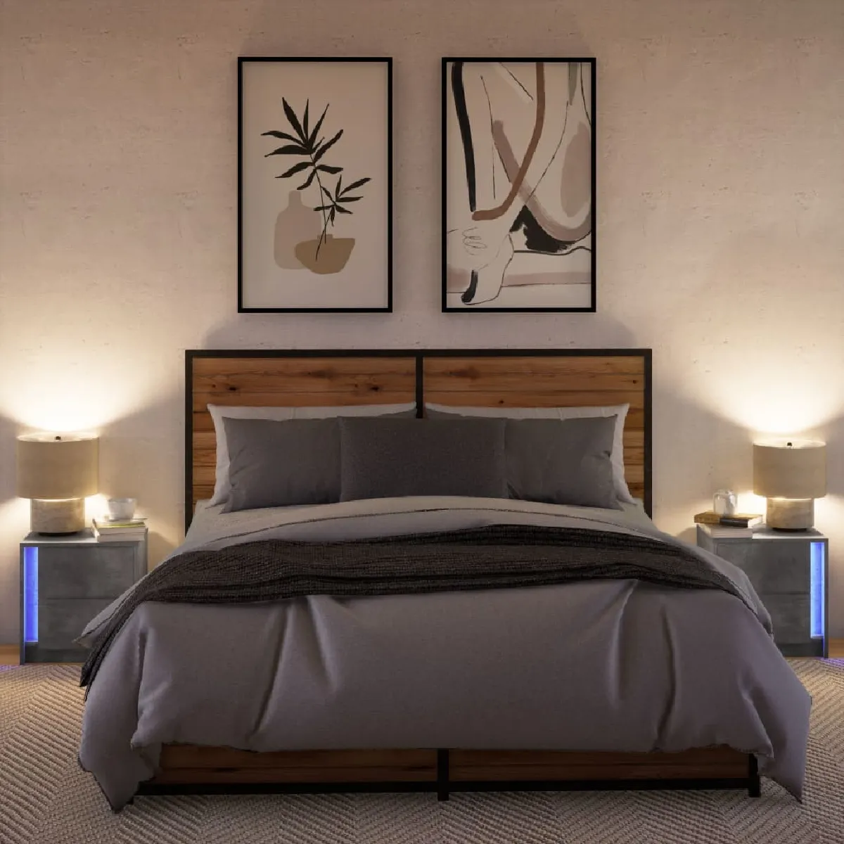 vidaXL Armoires LED grises 852054