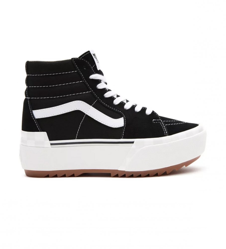 Tênis Vans Sk8-Hi Stacked em camurça preta e lona