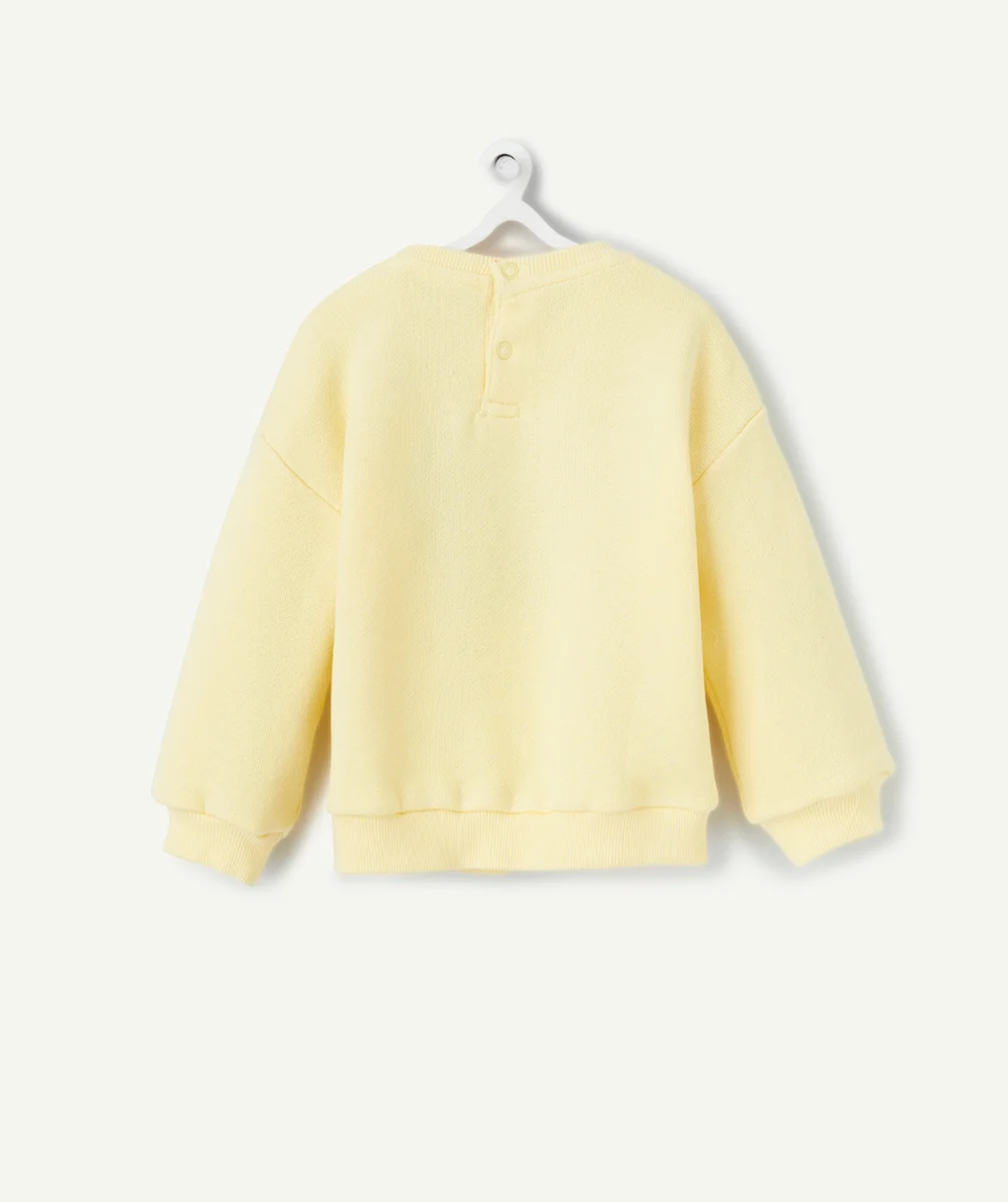 SWEAT BÉBÉ GARÇON EN FIBRES RECYCLÉES JAUNE CLUB CROCO EN BOUCLETTES