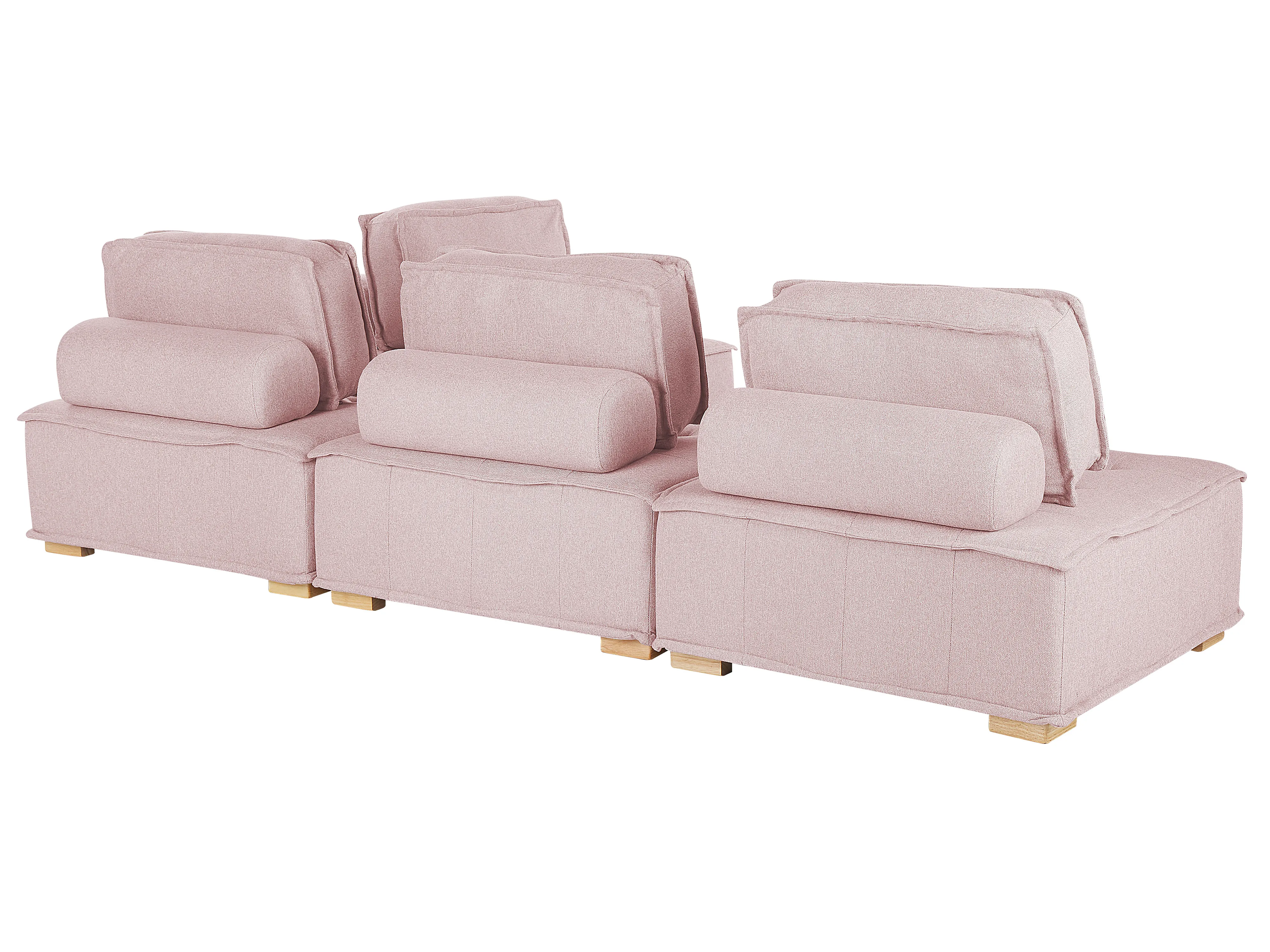 Modulaire hoekbank 4-zits TIBRO Stof Roze rechtszijdig
