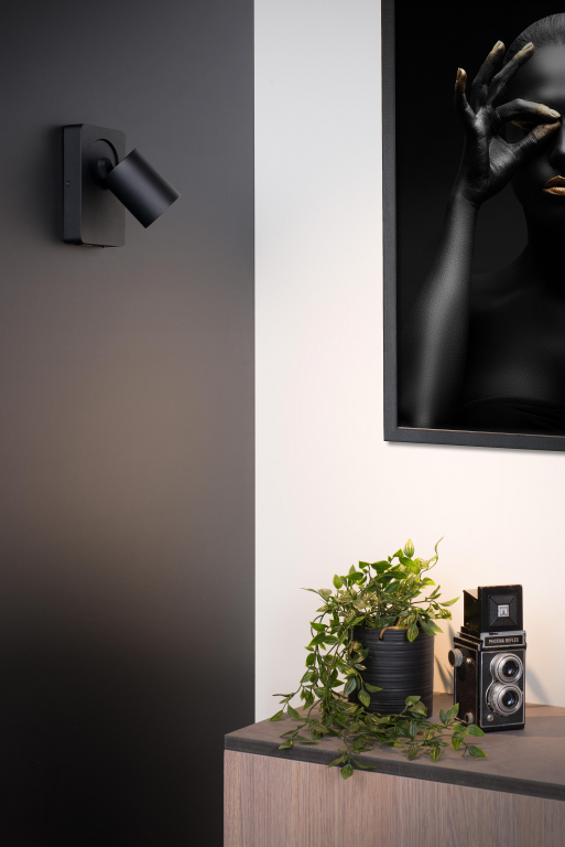 Lucide Nigel 1 wandlamp LED zwart