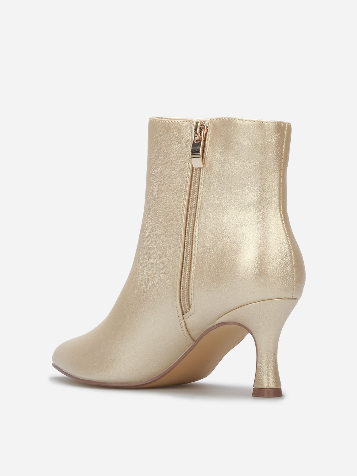Bottines pointues à petit talon- Doré