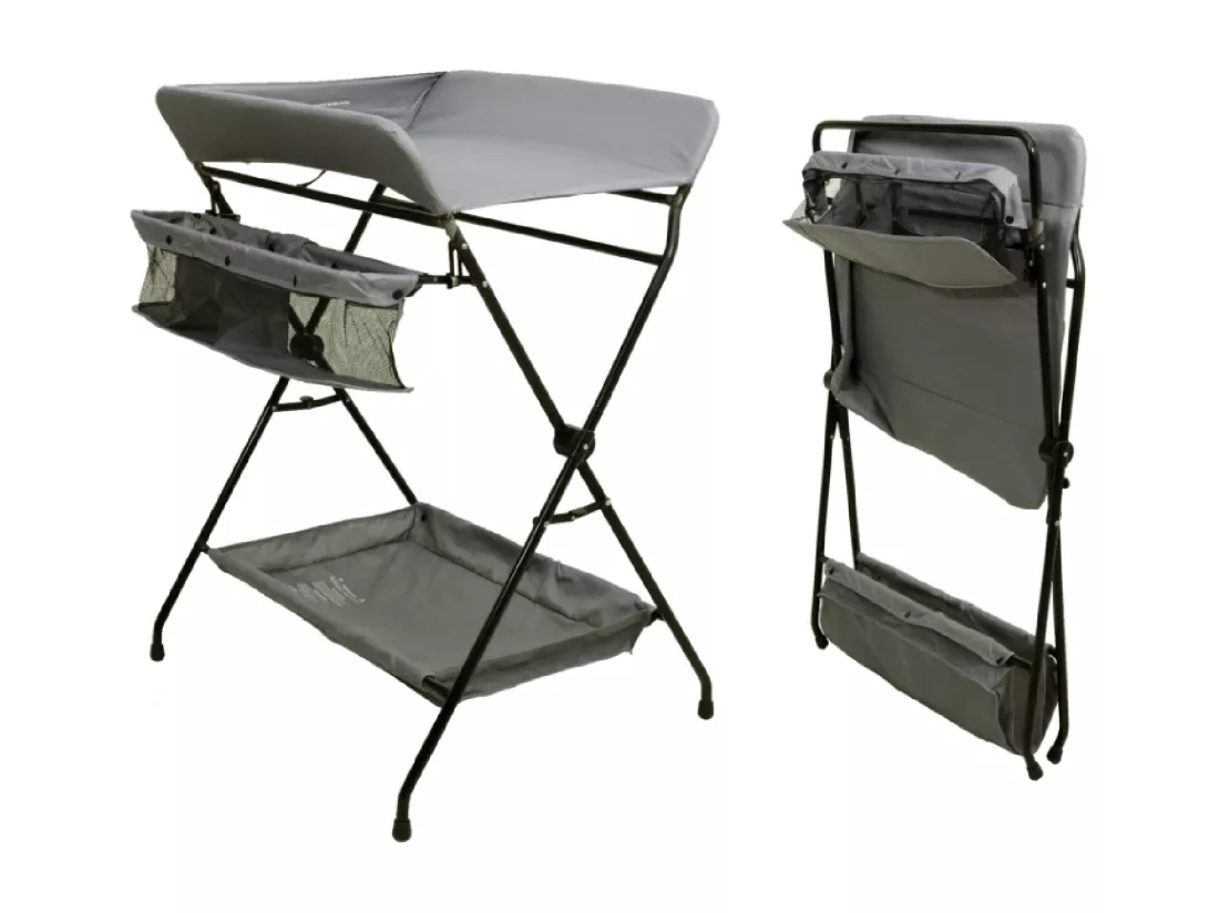 Table à langer pliante en acier Noir et Gris