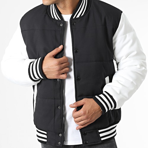 Veste Teddy Noir Blanc