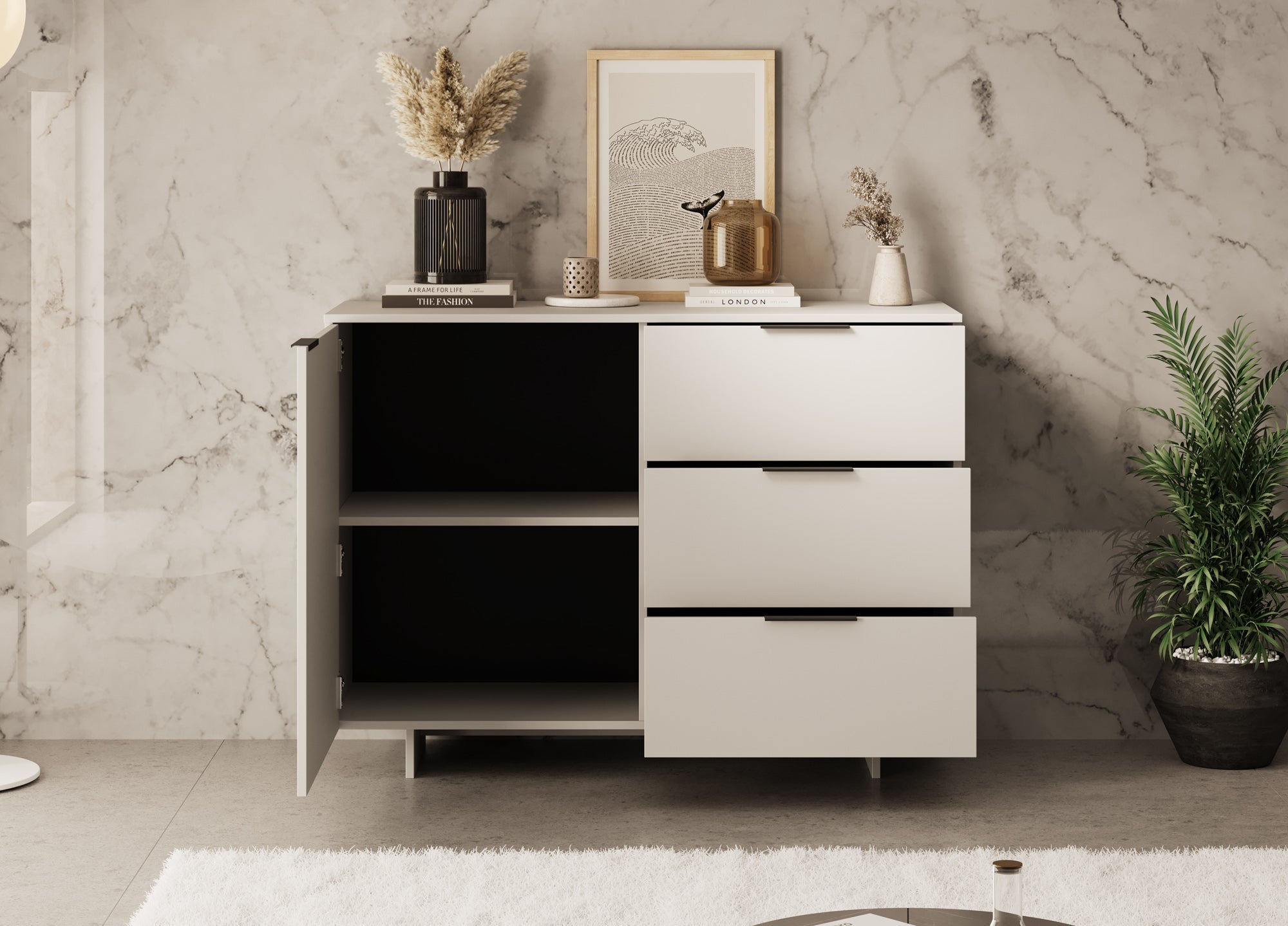 Meubella - Dressoir Ankara - Beige - 120 cm