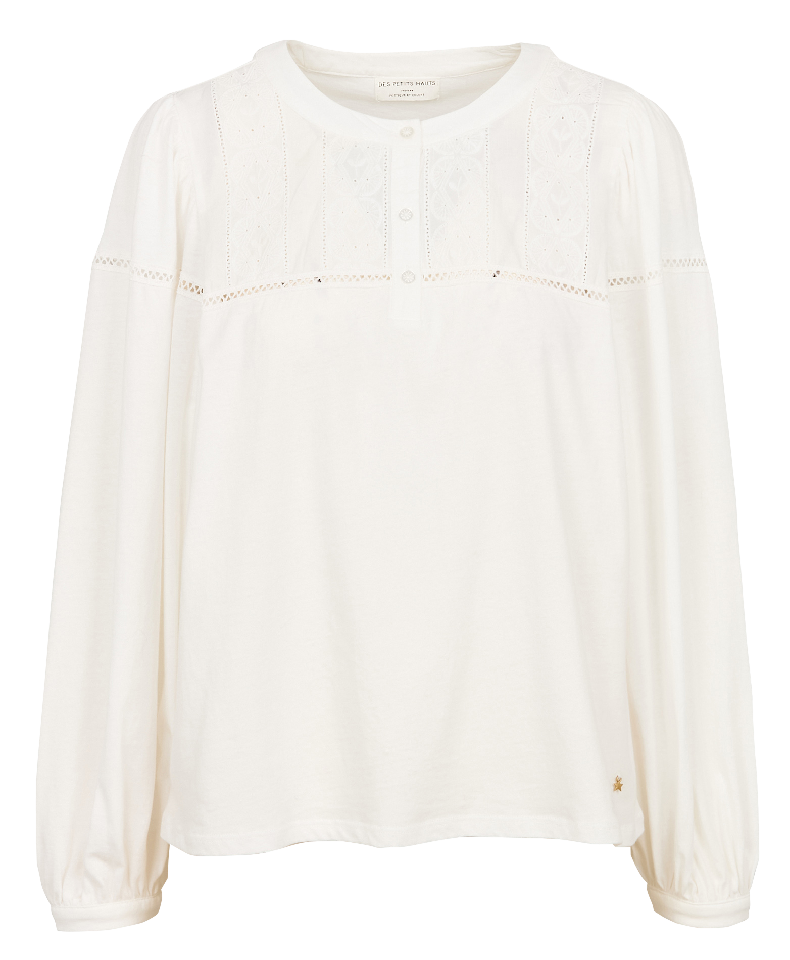 IOMILIE - Blouse brodée en coton| Blanc