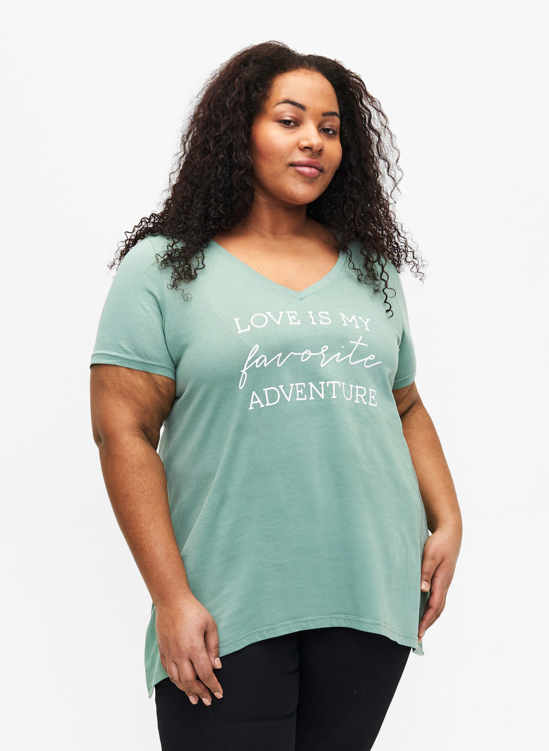 Bomulds t-shirt med korte ærmer