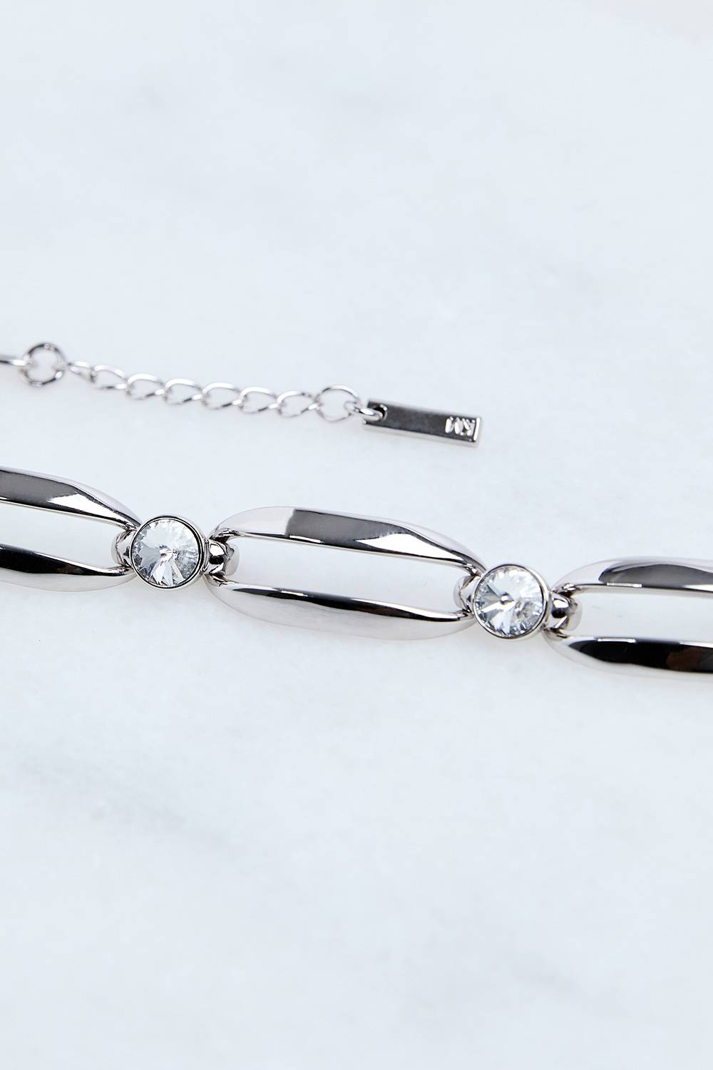 KarenMillen Bracelet Chaîne Ellipse en Cristal Européen Sertis à la Main