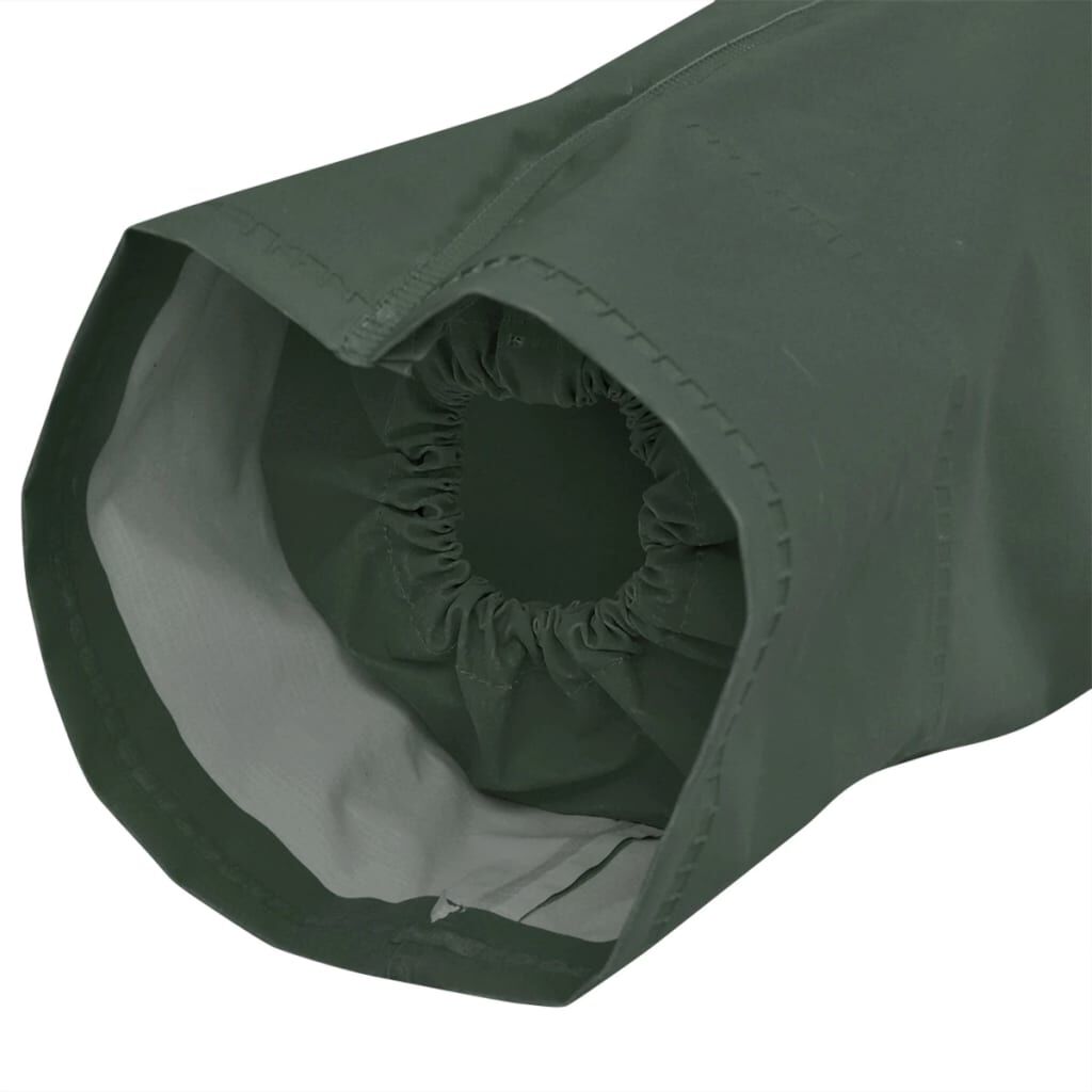vidaXL Waterdichte lange regenjas met capuchon groen M