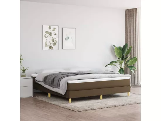 Sommier à lattes de lit Marron foncé 160x200 cm Tissu