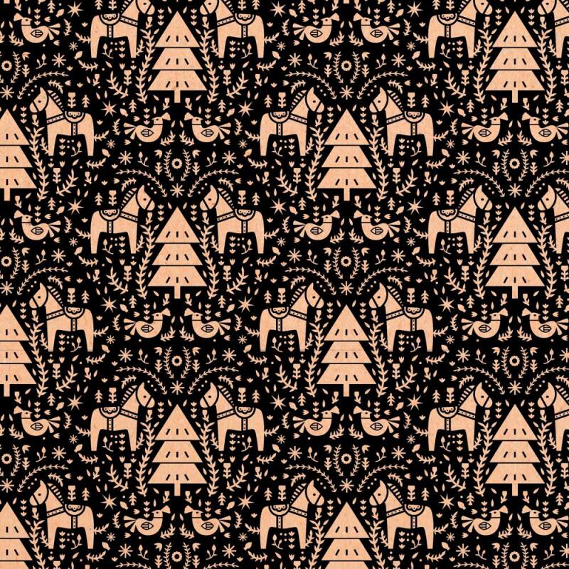 Kraft 70g, rl 50x0,70m Flora noir - Noir