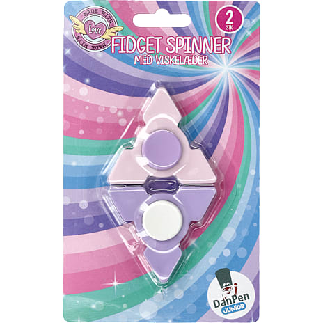 Danpen Junior fidget spinner 2-pak - lyserød/lilla