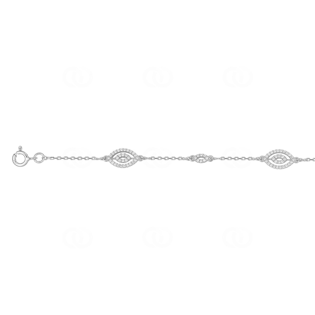Armband 925 Silber rhodiniert mit Zirkonia 18cm