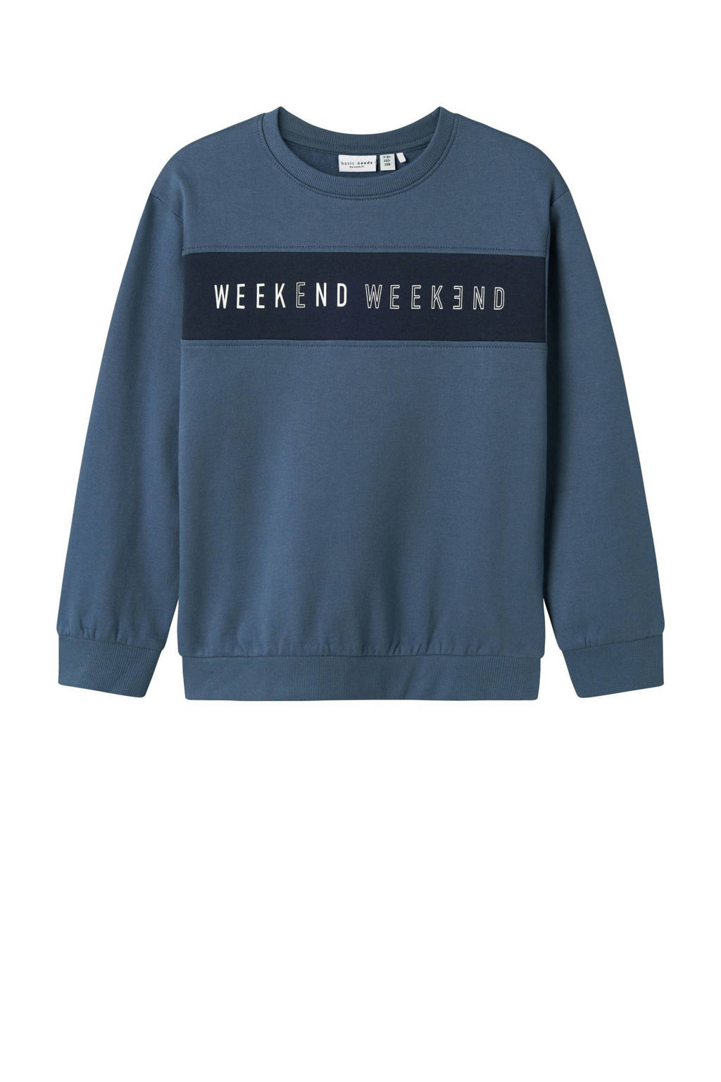 NAME IT sweater NKMVANCE met printopdruk blauw