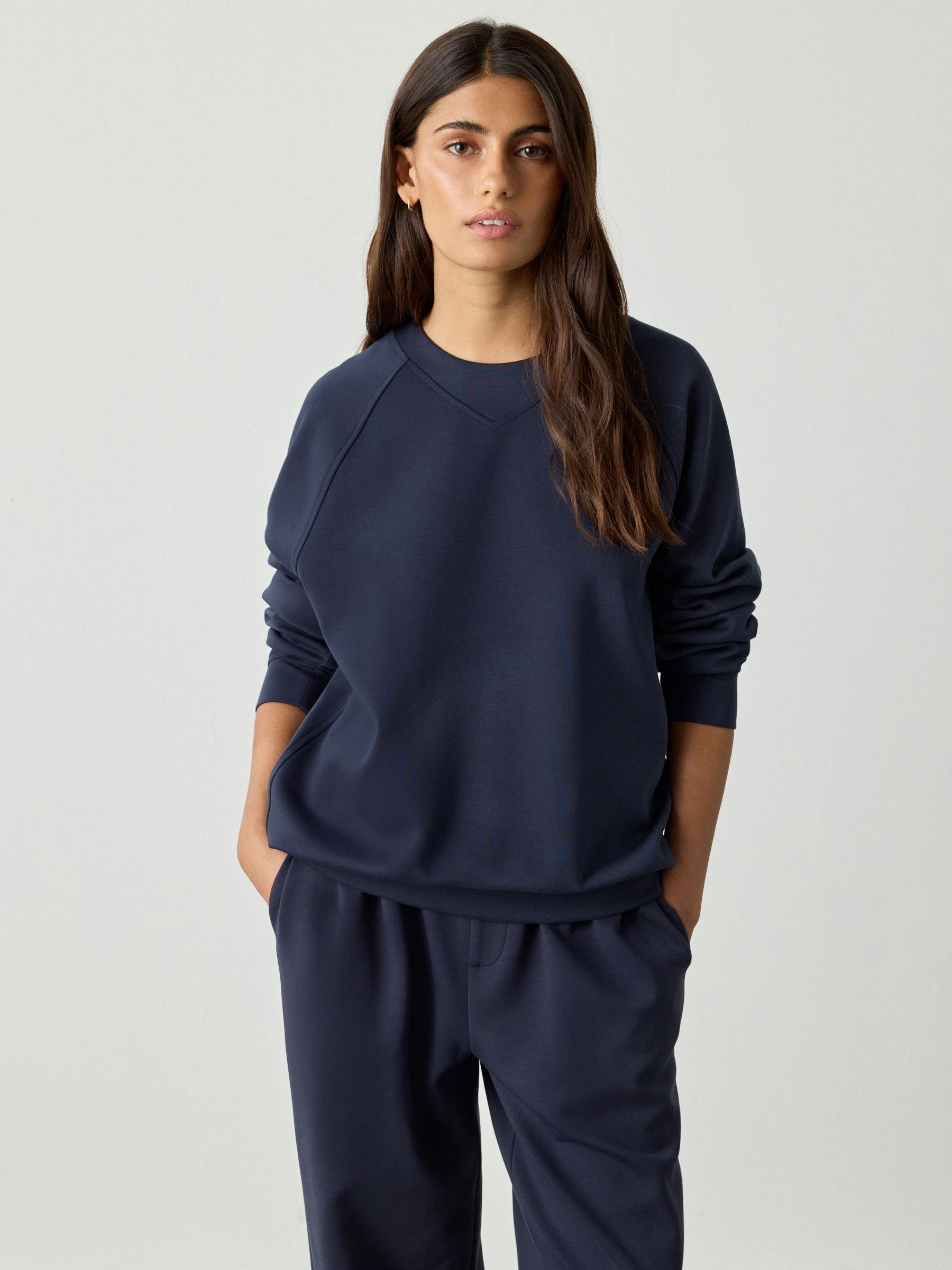 Marineblauw - Katoenrijke ultieme comfort crewneck sweatshirt
