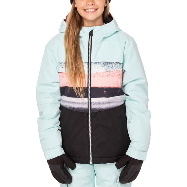 Veste snowboard 686 GIRLS ATHENA INSULATED JKT ICY BLUE SNST STRP CLRBLK
