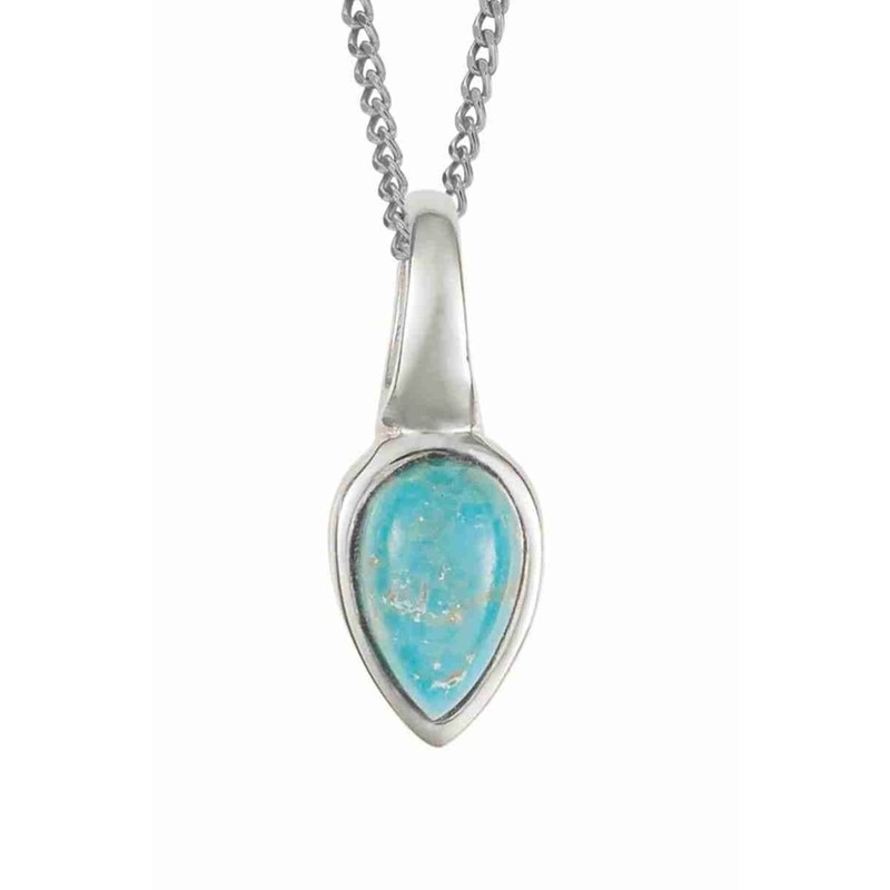 Collier turquoise plaqué platine de décembre en argent 925