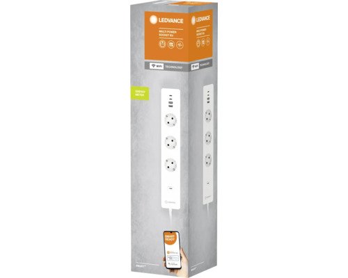 Ledvance WiFi Smart+ 3-voudige stekkerdoos met 4x USB Type A + C, 1,5 m, wit
