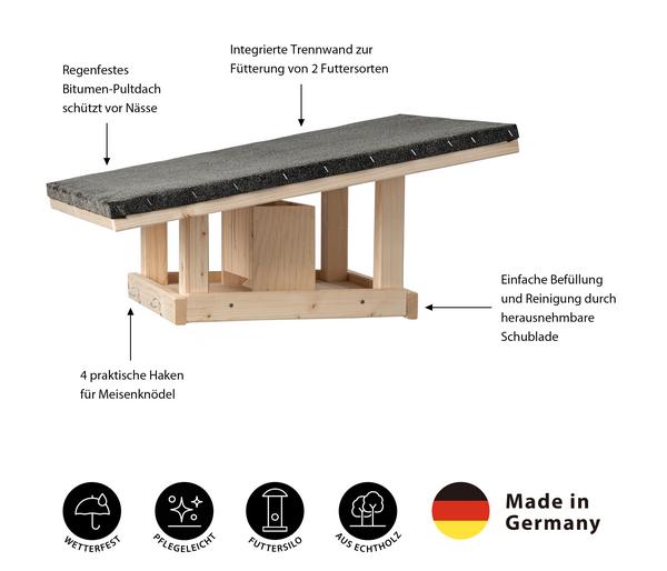 Dehner Natura Premium Futterhaus Rofan, natur,