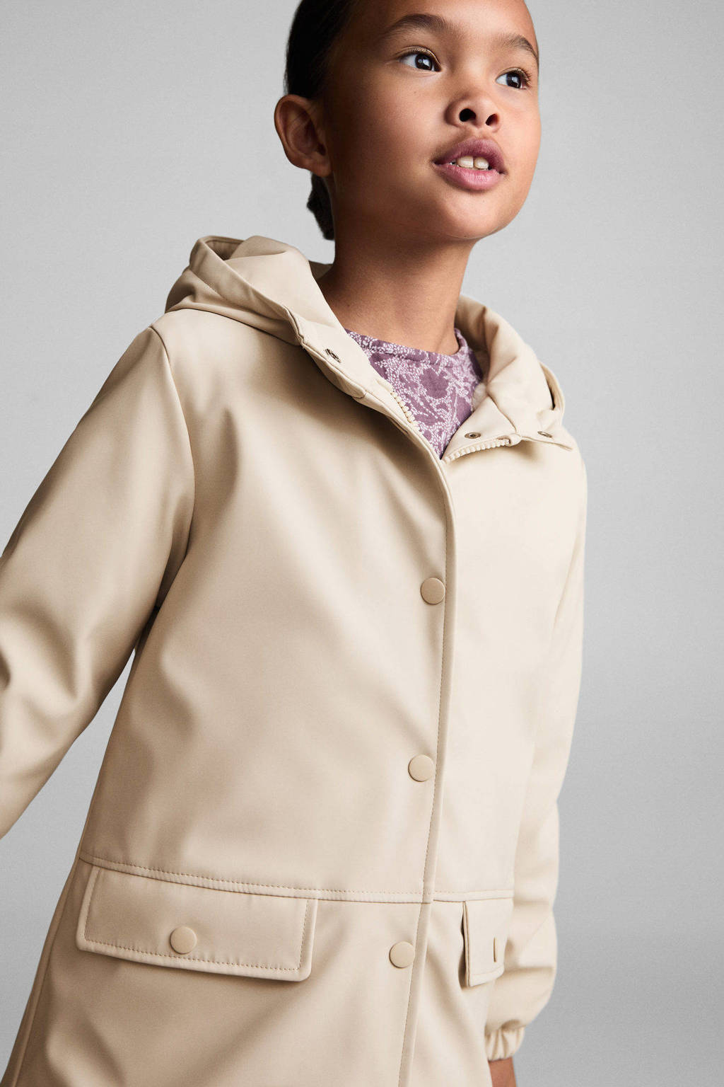 Mango Kids regenjas lichtbeige