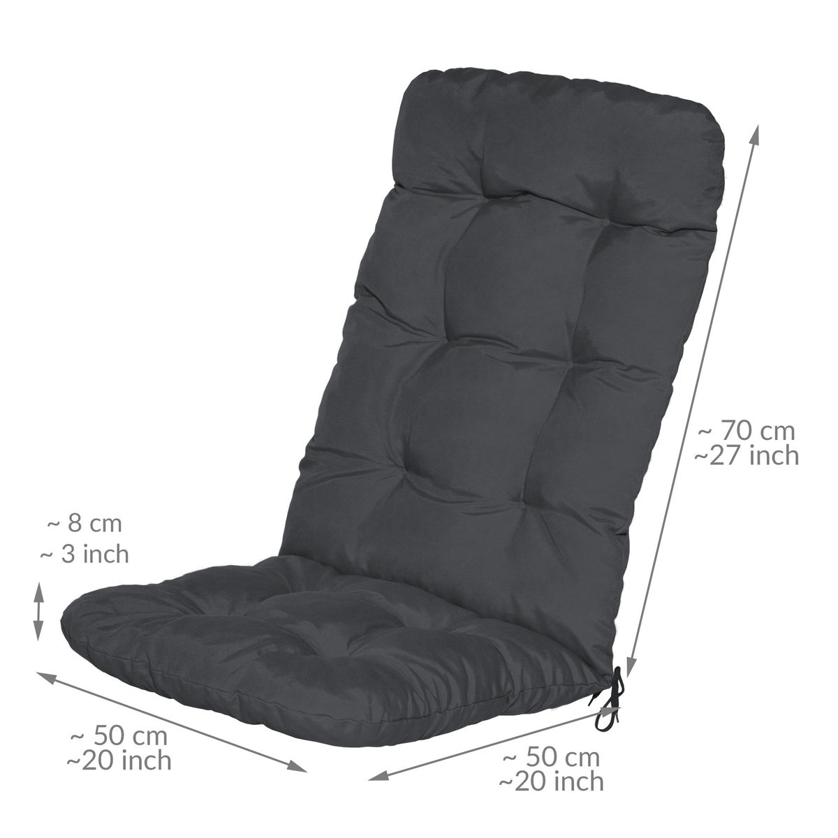 Beautissu Flair HL stoel met hoge rugleuning 120x50x8cm grafietgrijs