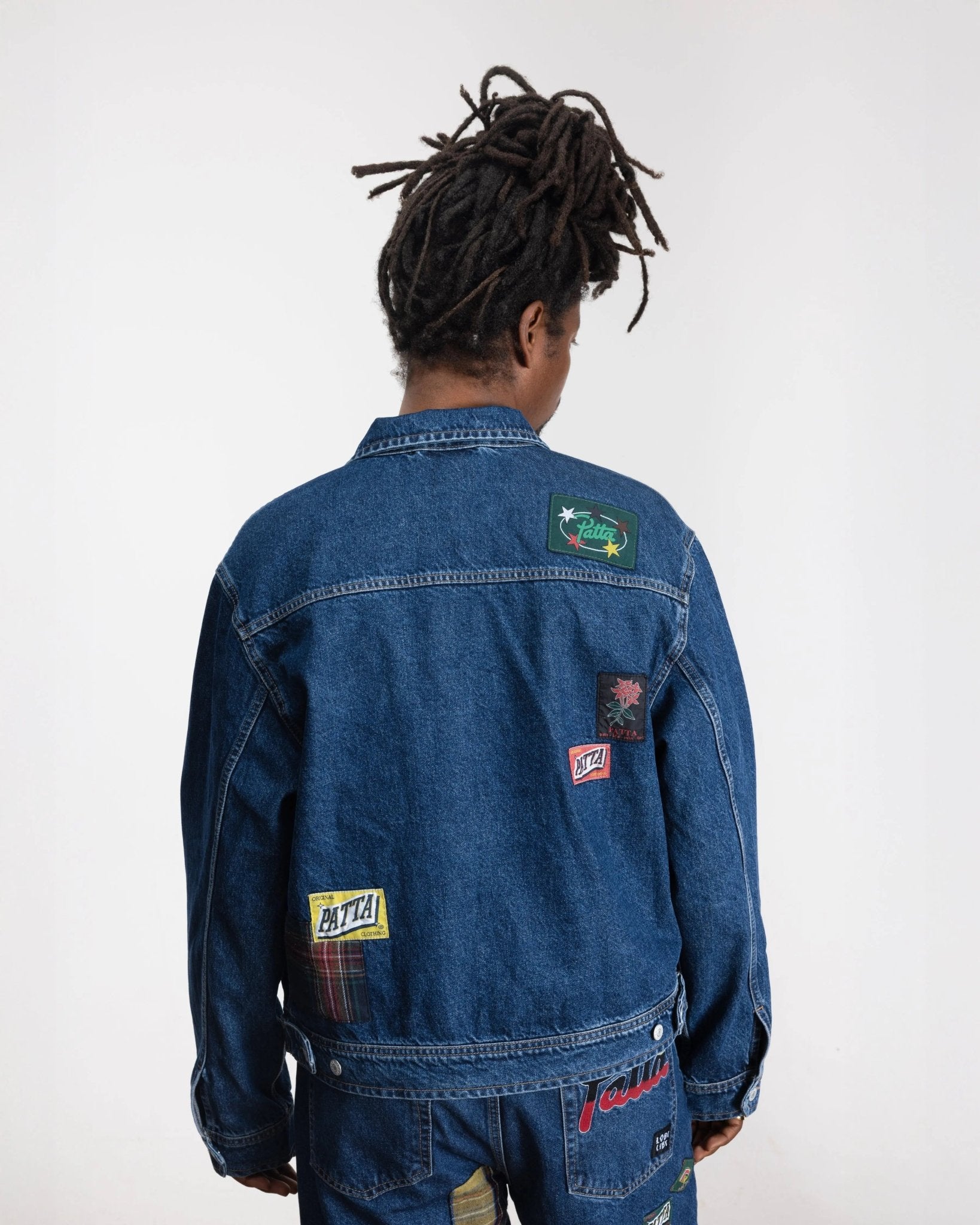Patta Whole Lotta Labels Denim Jacket (Light Blue Denim)