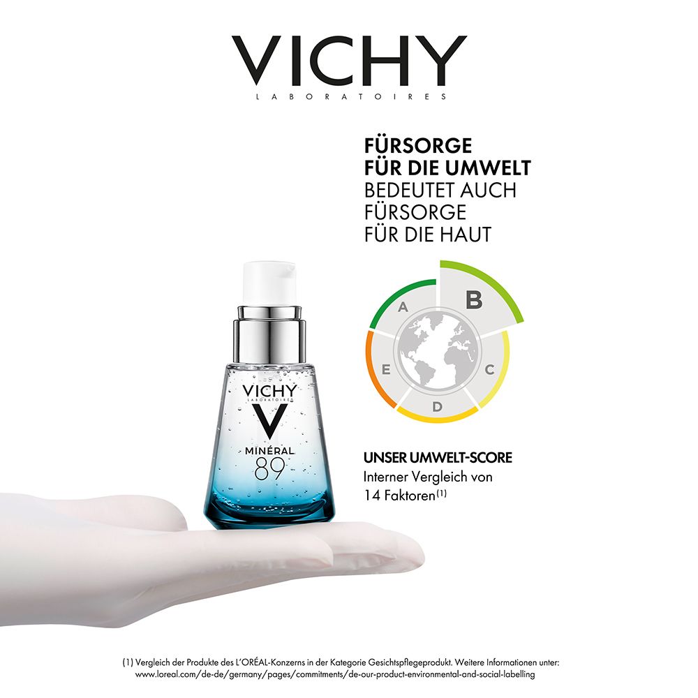 VICHY Minéral 89 Hyaluron-Boost mit Sofort-Effekt + Mineral 89 72h Cream 15ml GRATIS