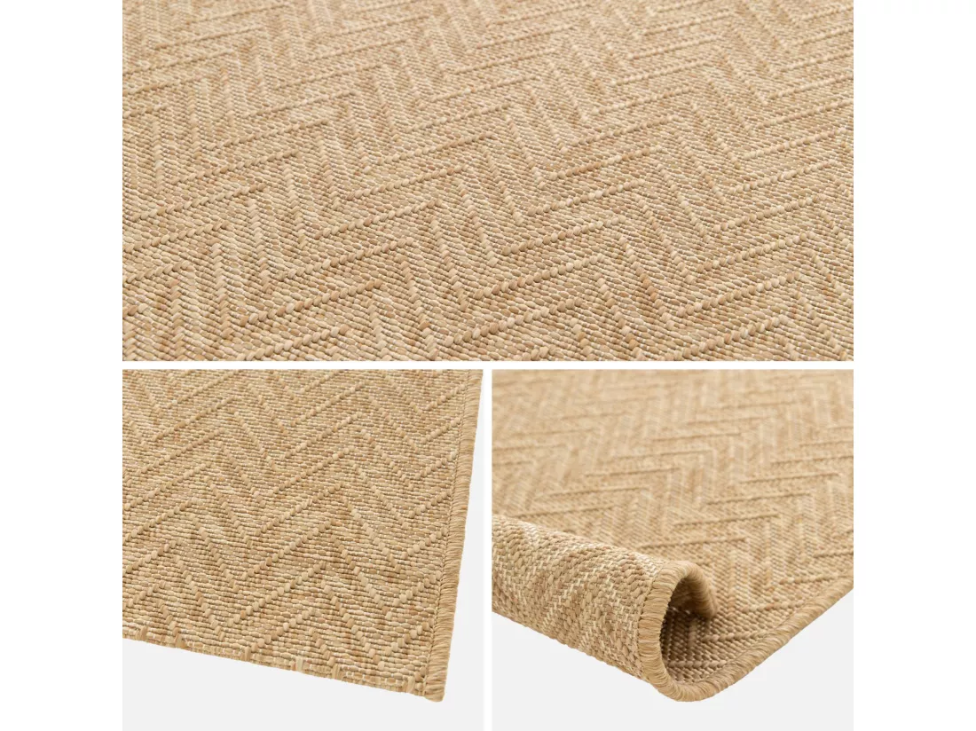 Tapis intérieur/extérieur effet jute coloris naturel. 200 x 290cm stabilisé aux UV
