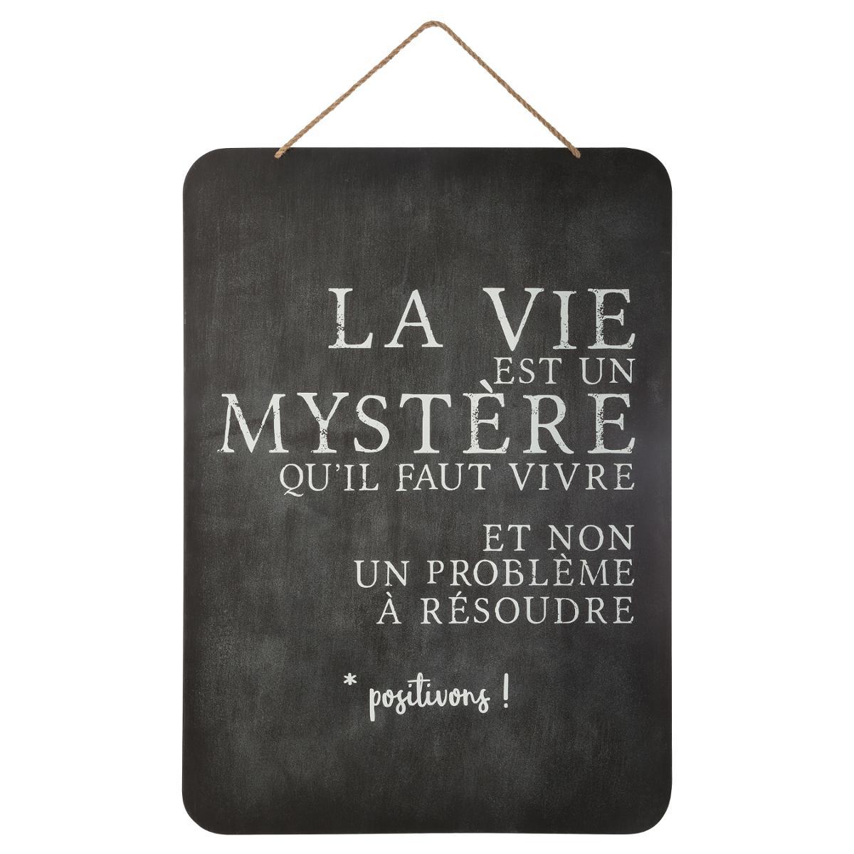 DECO METAL ARDOISE CORDE 44X61CM