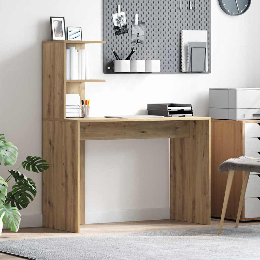 vidaXL Artisan eikenhouten bureau 102 x 50 x 124 cm