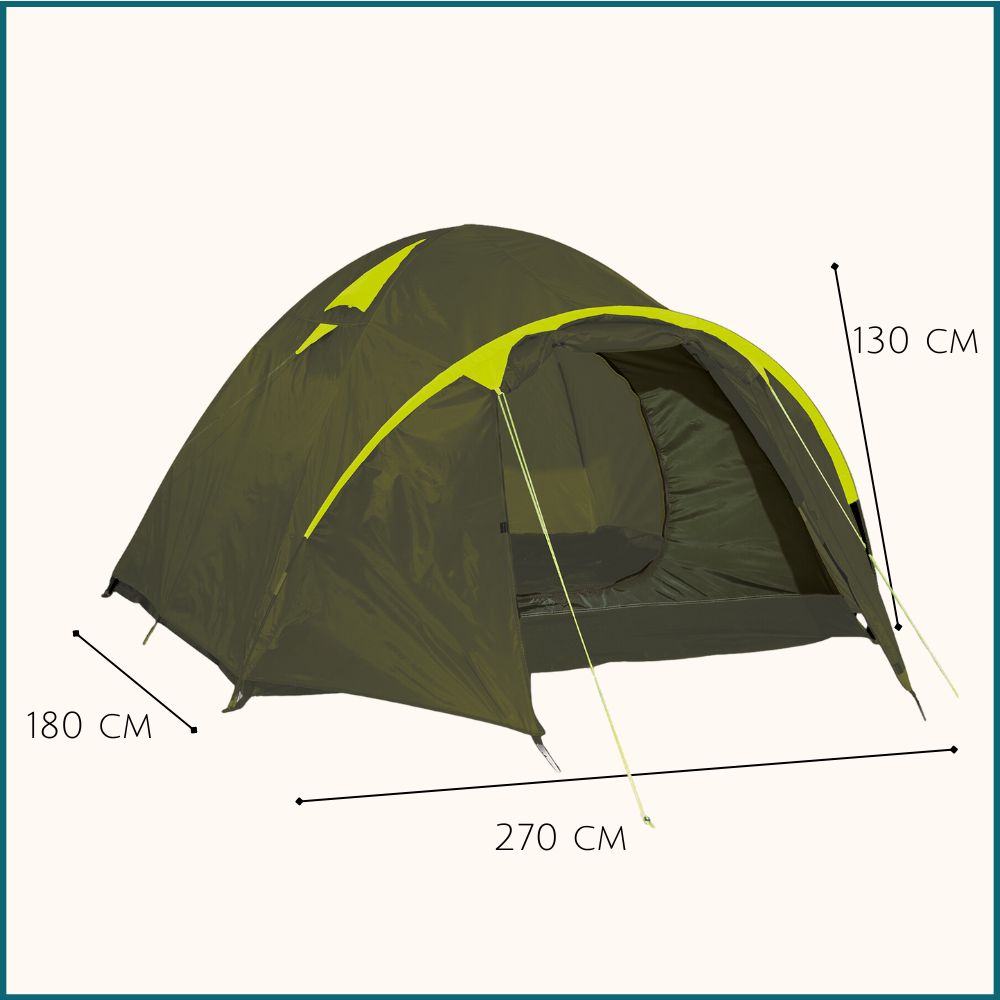 HIXA 2-persoons green koepeltent