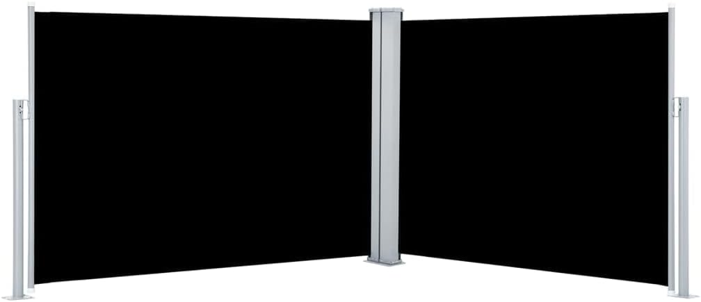 windschermen uittrekbaar - vidaXL Retractable Side Awning Black 39.4