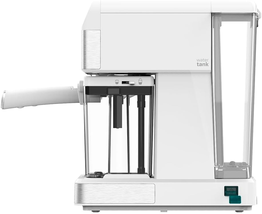 Cecotec Kaffemaschine Power Instant-ccino 20 Touch. 1350 W, Siebträger, 20 bar Druck, 1'4 L Wassertank, Thermoblock, Milchbehälter, Touch-Bedienung, Weiß