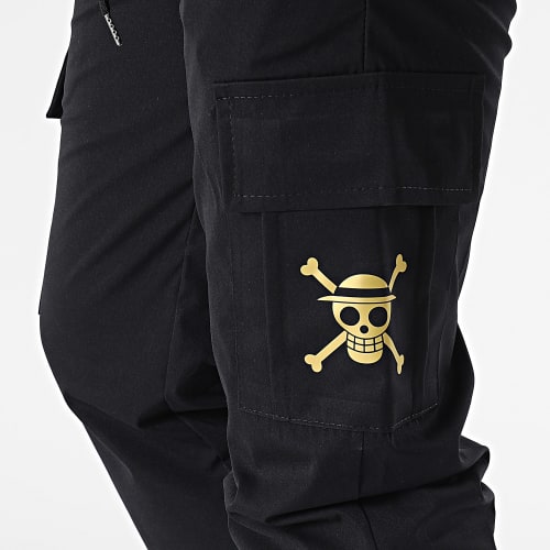 Pantalon Cargo Mugiwara Logo Noir Doré