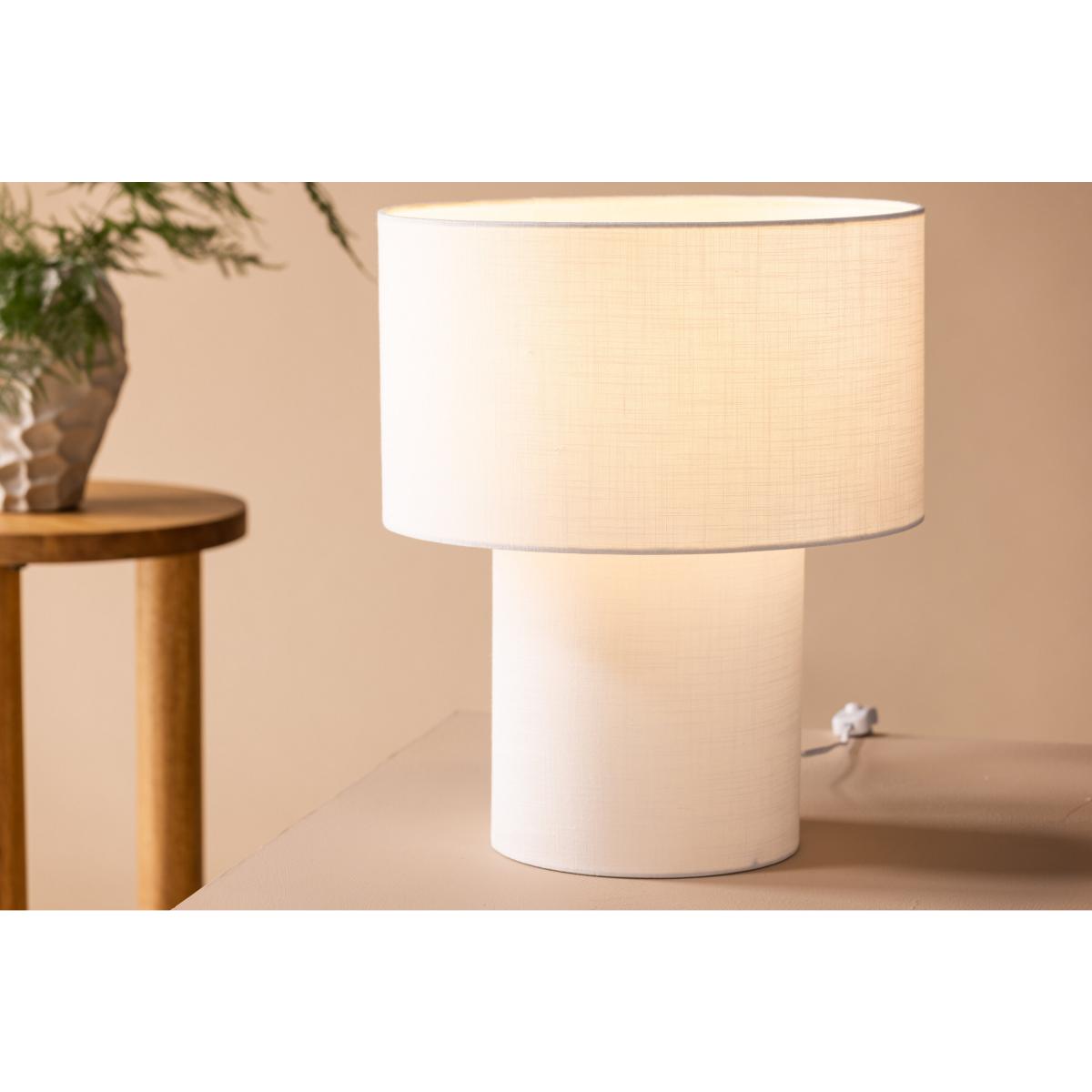 Svea - Koda ronde tafellamp - Ã¸ 35 cm - wit