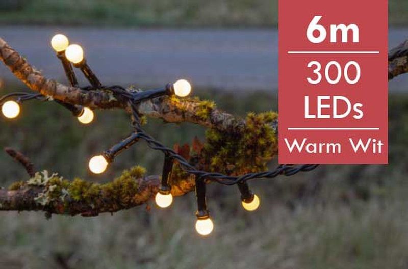 Kerstboomverlichting - LED Berry Mini - 6 Meter - 300 Lampjes - Warm Wit - Geschikt Voor Buiten