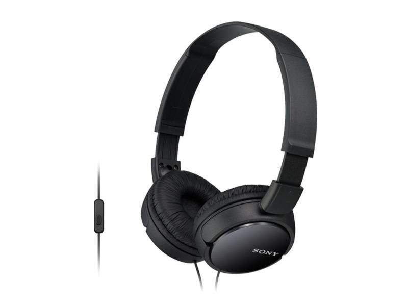 Sony On-Ear-Kopfhörer MDR-ZX110AP Schwarz Stereo-Kopfhörer mit Mikrofon, für Android