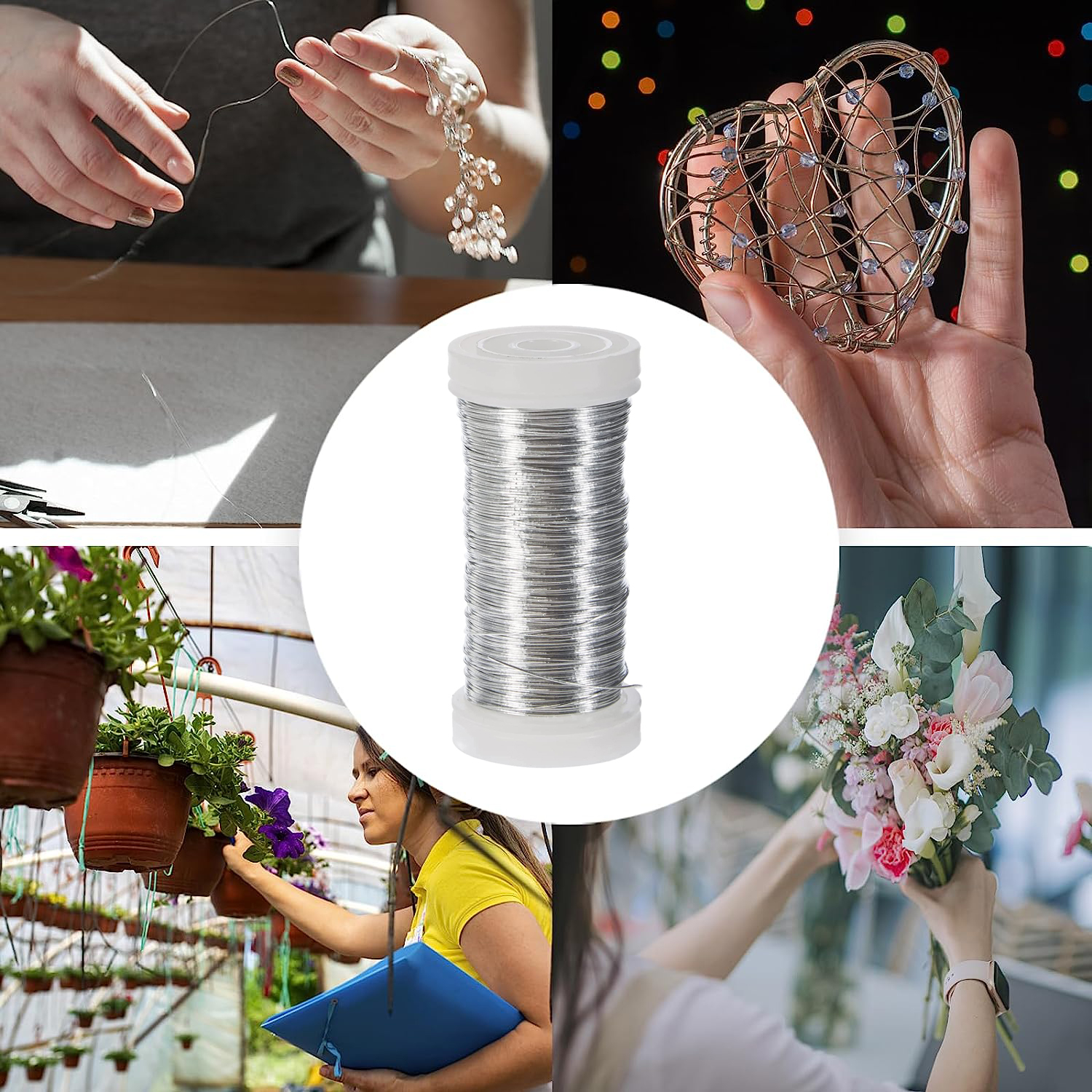 (55m) 0.35mm Eisen Draht Deko Bastel Modellierdraht für DIY Schmuck / Blumen Gestecke - Silber
