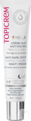 Topicrem Mela Crème Nuit Anti-Taches Peeling Doux Peaux Sensibles 40ml