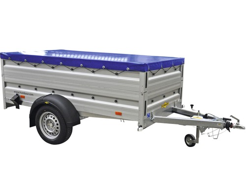 Humbaur enkelassige aanhangwagen Alumaster Cover Plus 2510 x 1310 x 700 mm geremd incl. zijwandverlenging en vlak afdekzeil, toegestaan totaalgewicht 1300 kg