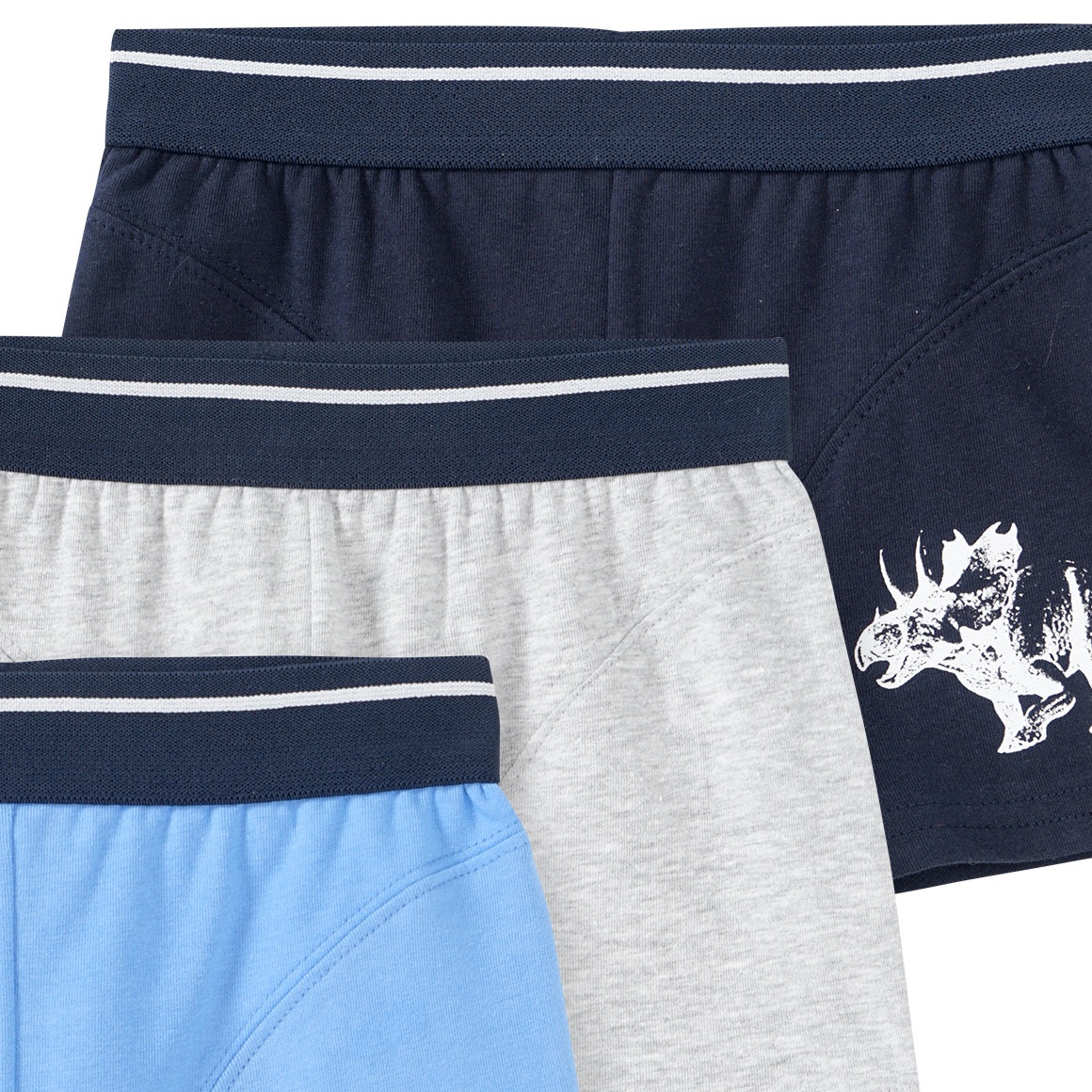 Topolino 3 Jungen Boxer im Set dunkelblau / blau / hellgrau