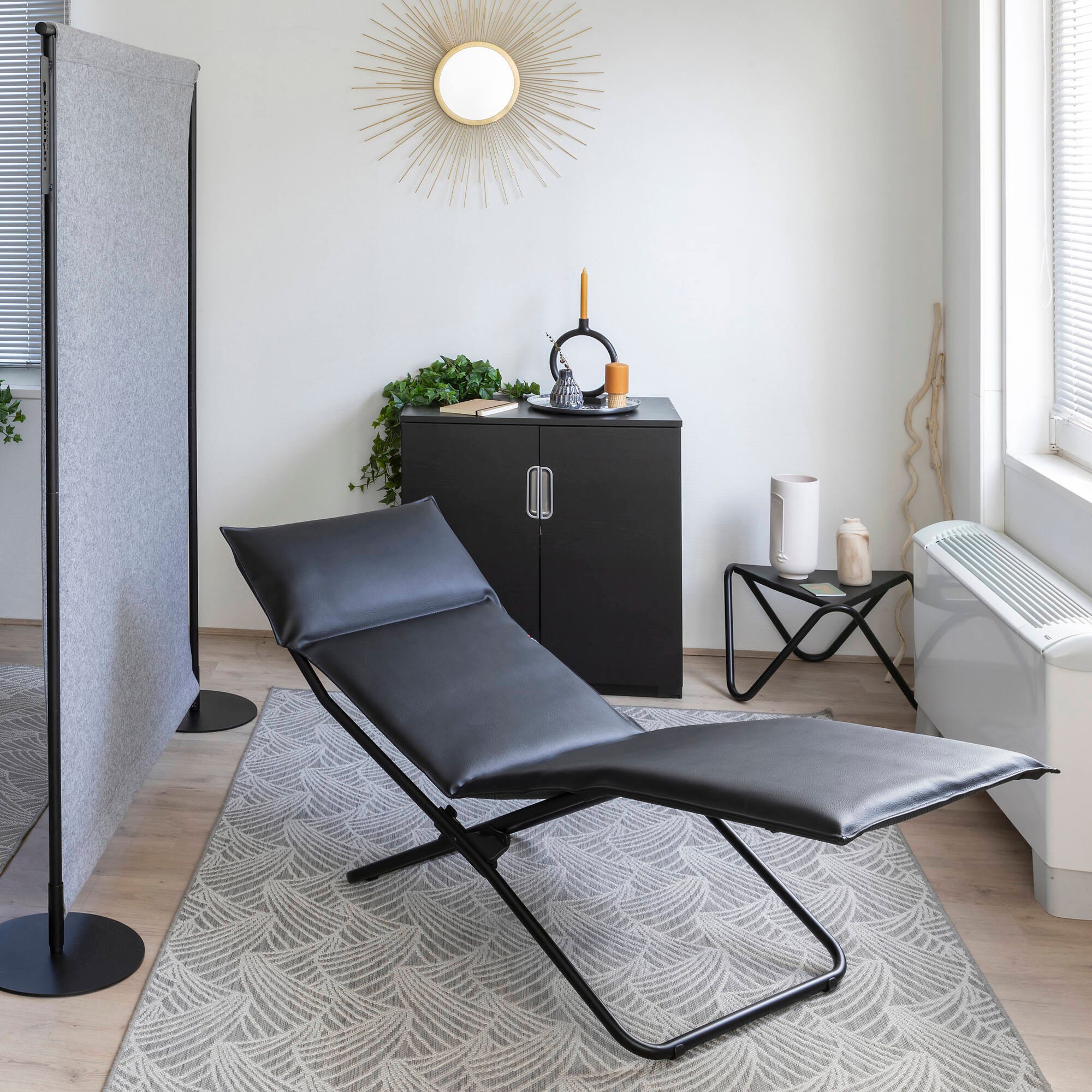 Gepolsterter-Klapp-Liegestuhl Eclipse Stamskin Top Club Schwarz Nori