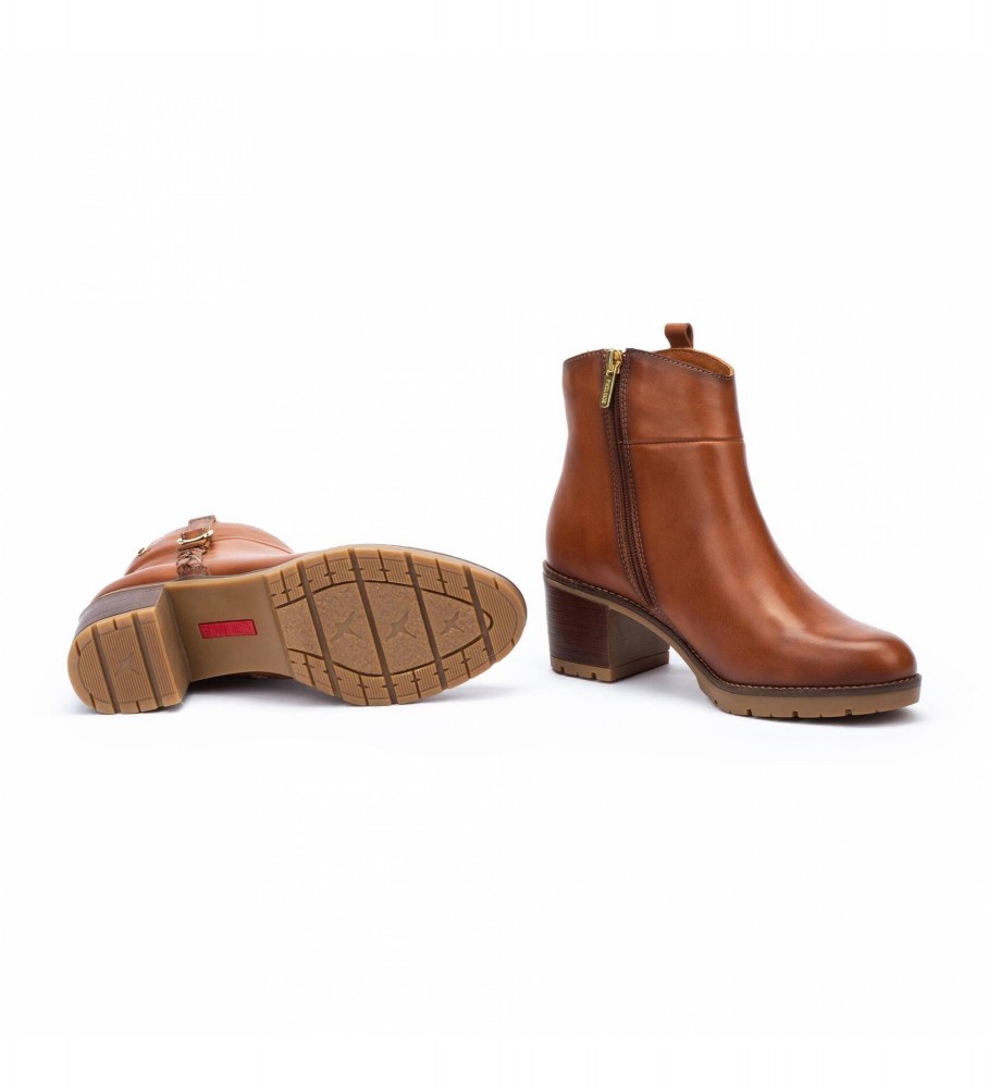 Botas de cano curto Pikolinos Llanes em couro marrom - Altura do salto: 6 cm -