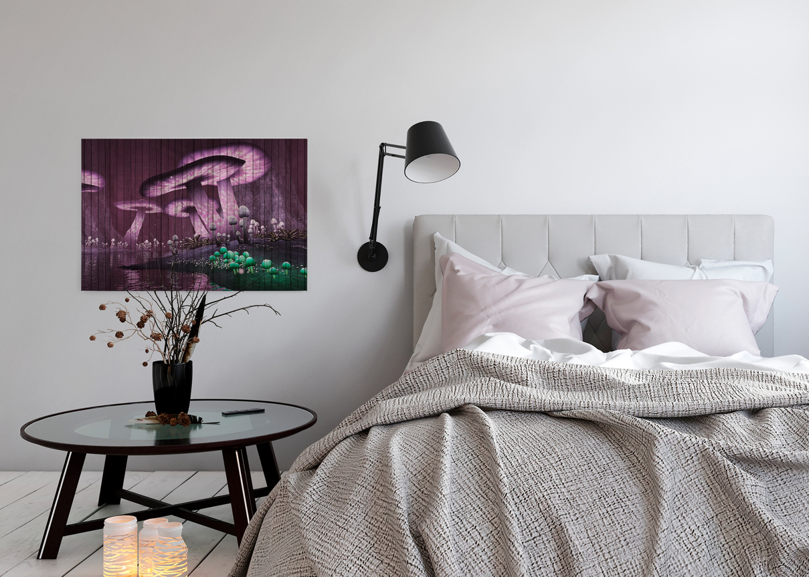 Leinwandbild FANTASIEWELT - violett - 90x60 cm