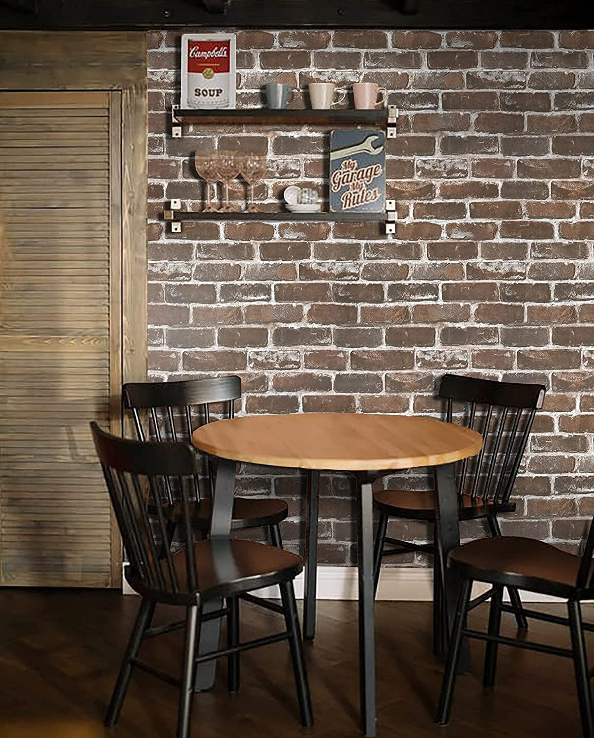 (45x600cm) Selbstklebende Wand Tapete DIY Home Deko Klebe Folie in Ziegelstein Optik - Steinmauer