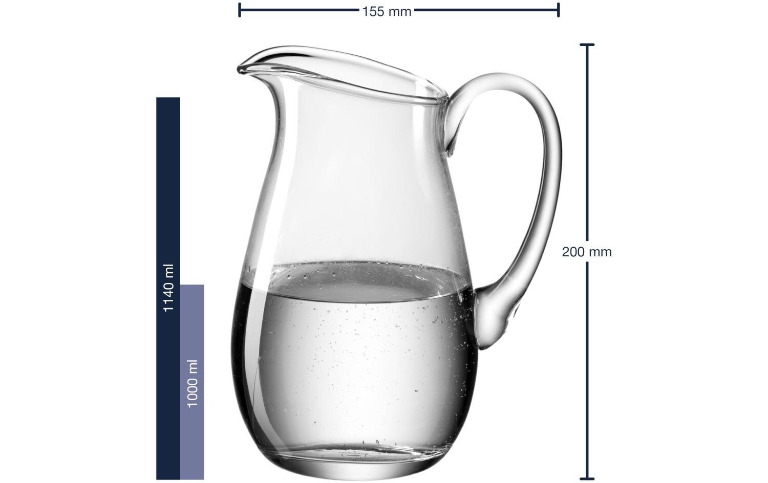 Krug Giardino 1 l, TransparentHandgemachter Glas-Krug