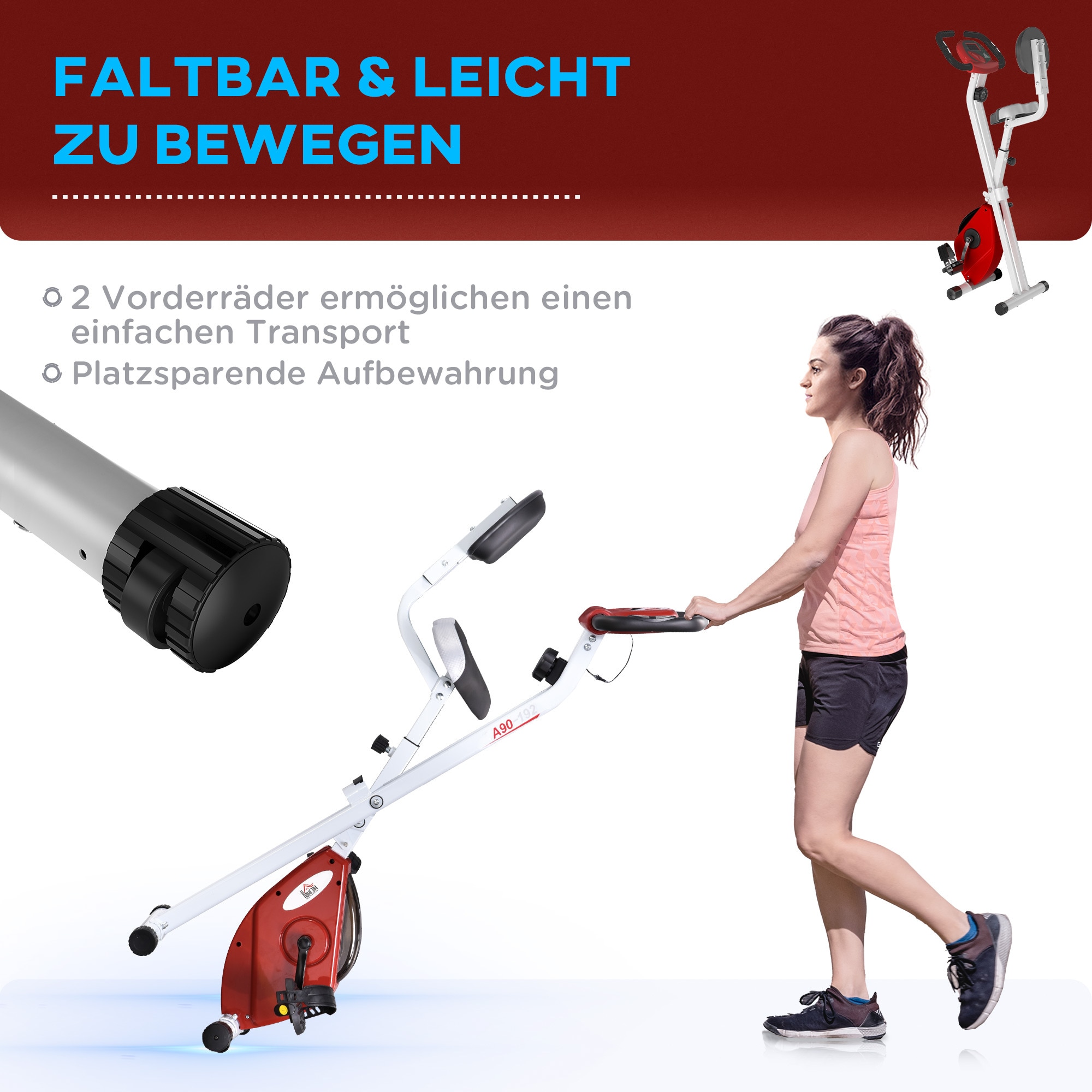 HOMCOM Fahrradtrainer mit Magnetwiderstand 43 x 97 x 109 cm (BxTxH)