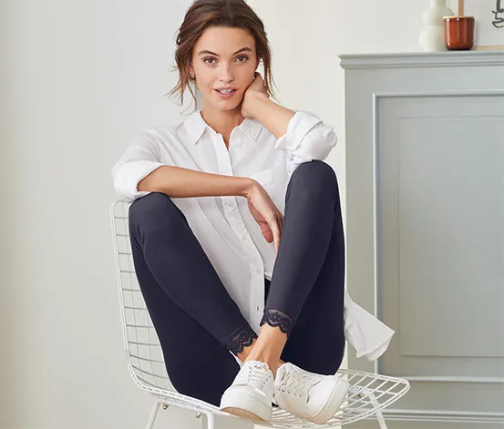 Leggings mit Spitzenborte