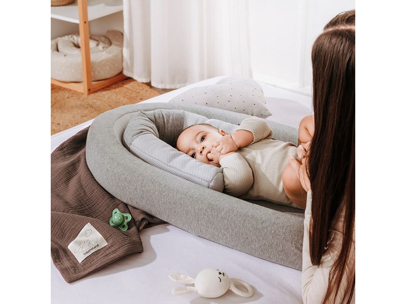 Träumeland Babynestverkleinerung Air 80 cm Grau Liegeflächenverkleinerung für das Babynest Home Air