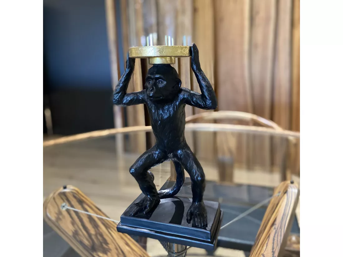 Now's Home - Photophore Petit Singe Ludique 19x10x46cm Monkey